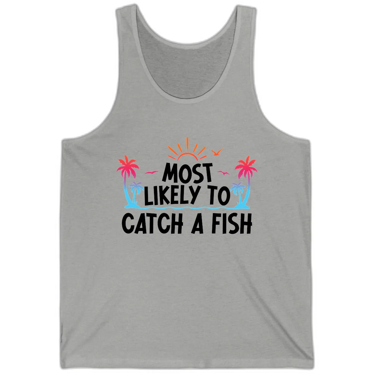 Most Likely To Catch A Fish Tank in Athletic Heather