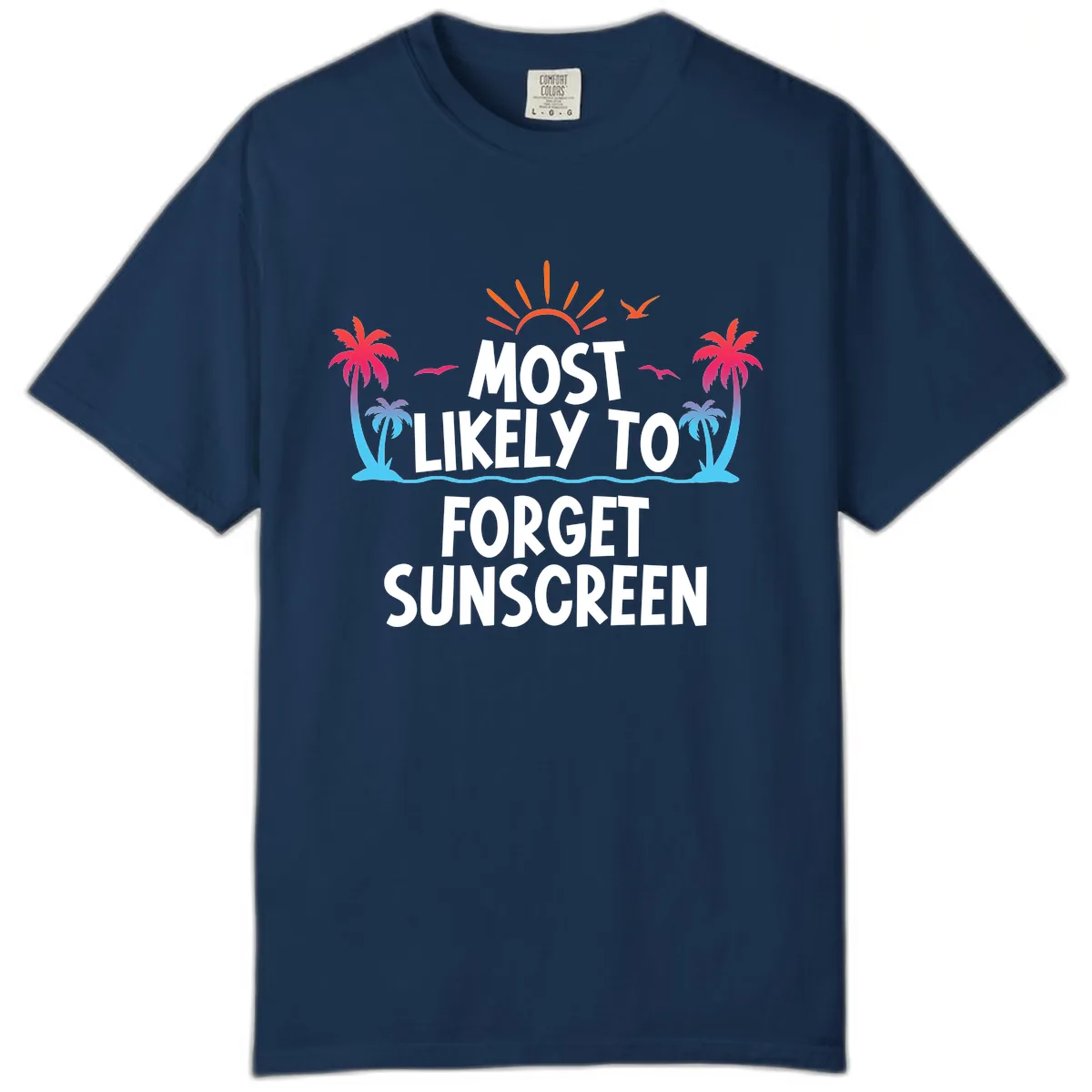 Most Likely To Forget Sunscreen Comfort Color in Navy