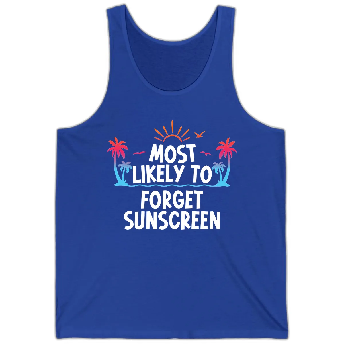 Most Likely To Forget Sunscreen Tank in True Royal