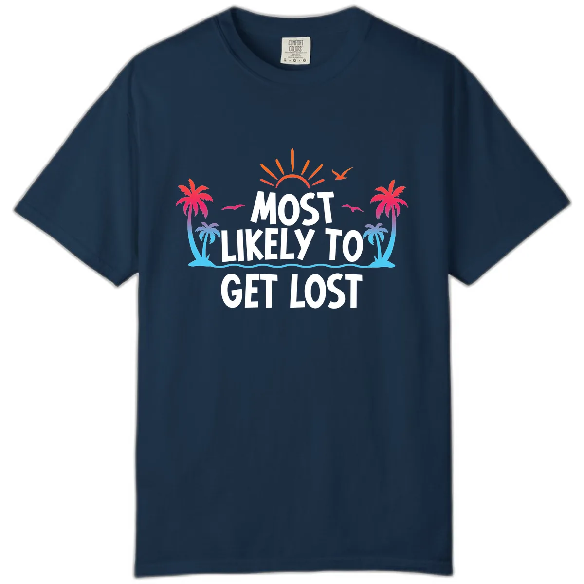 Most Likely To Get Lost Comfort Color in True Navy