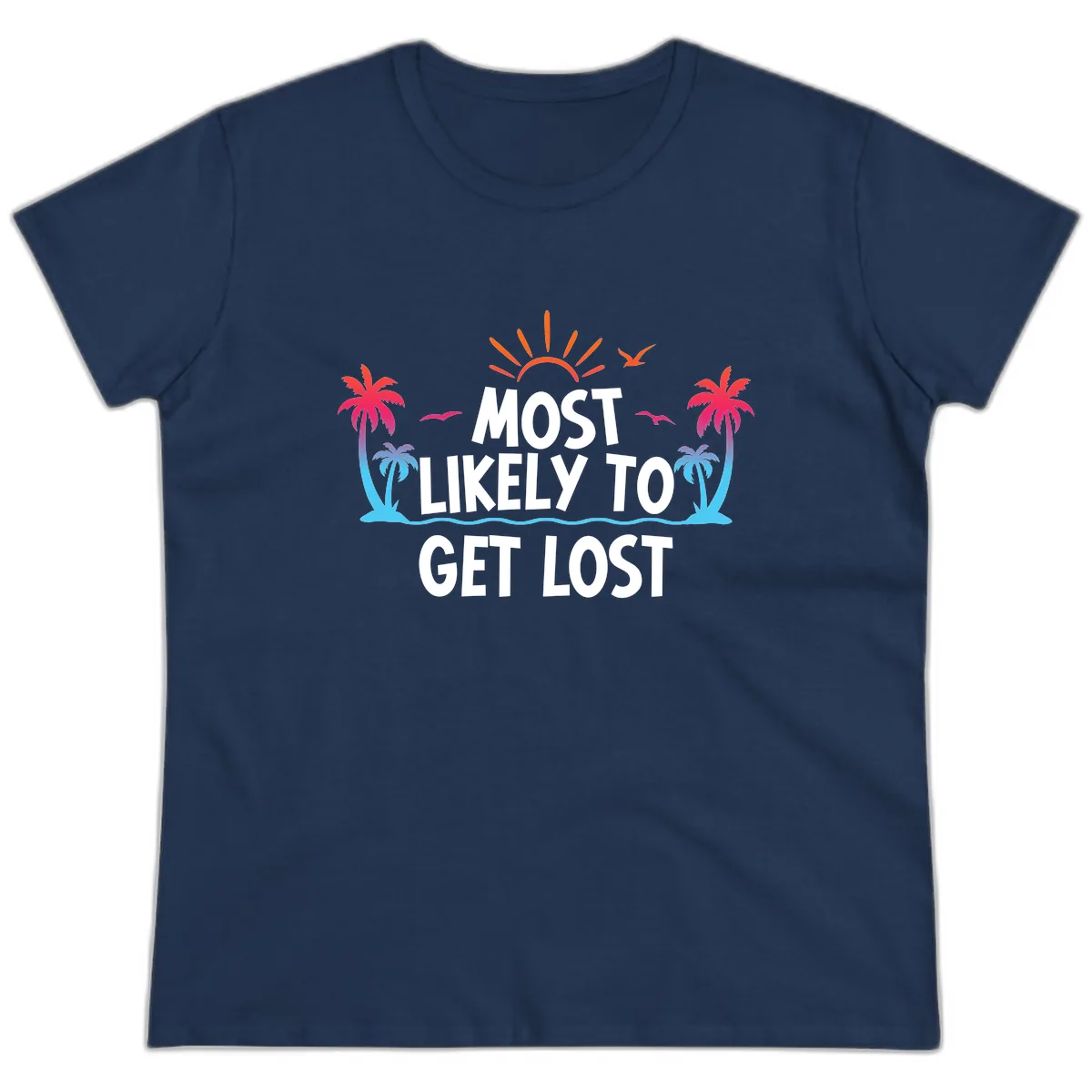Most Likely To Get Lost Ladies Tee in Navy