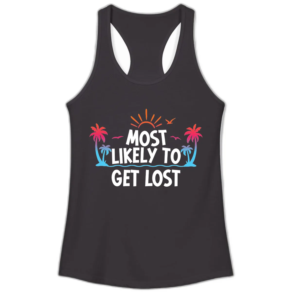 Most Likely To Get Lost Ladies Tank in Black