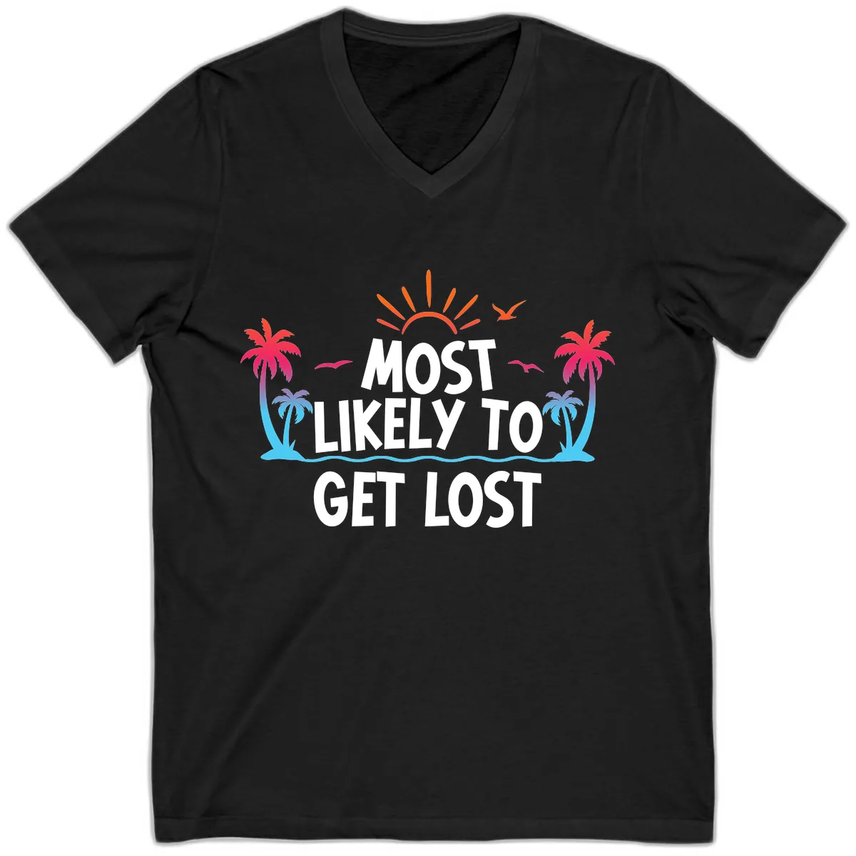Most Likely To Get Lost V-Neck in Black