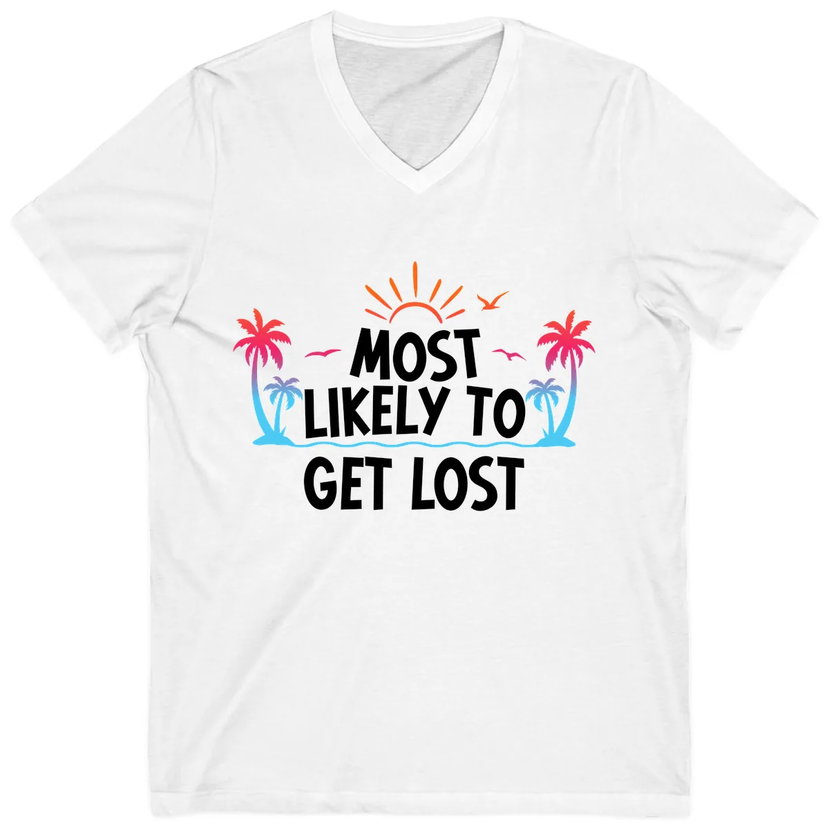 Most Likely To Get Lost V-Neck in White