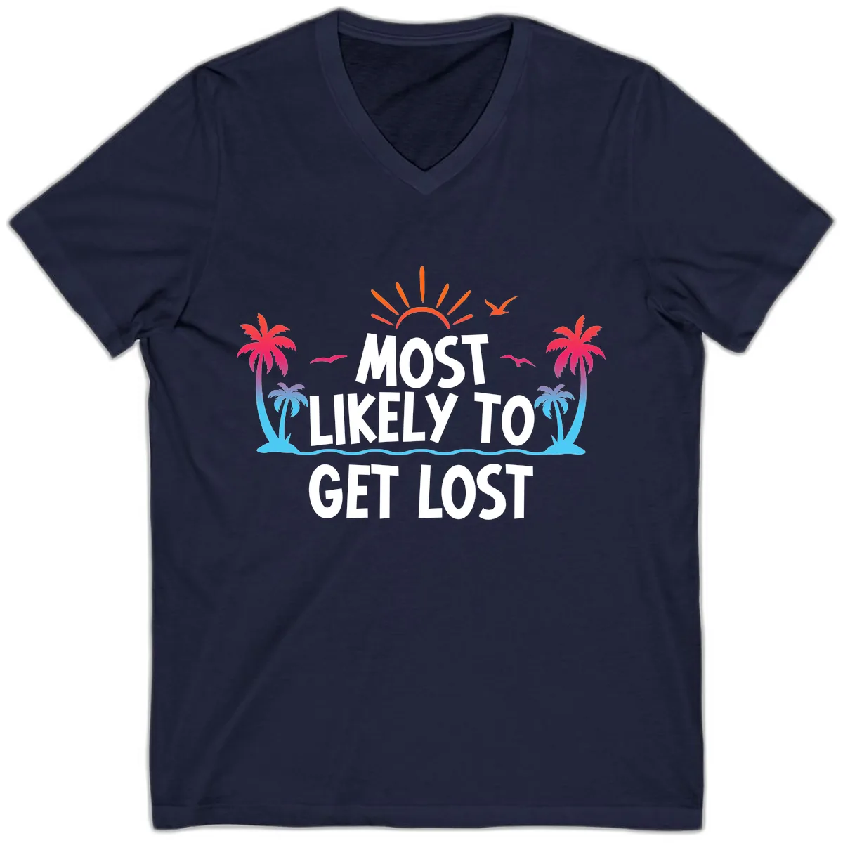 Most Likely To Get Lost V-Neck in Navy