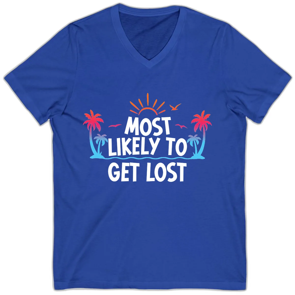 Most Likely To Get Lost V-Neck in True Royal