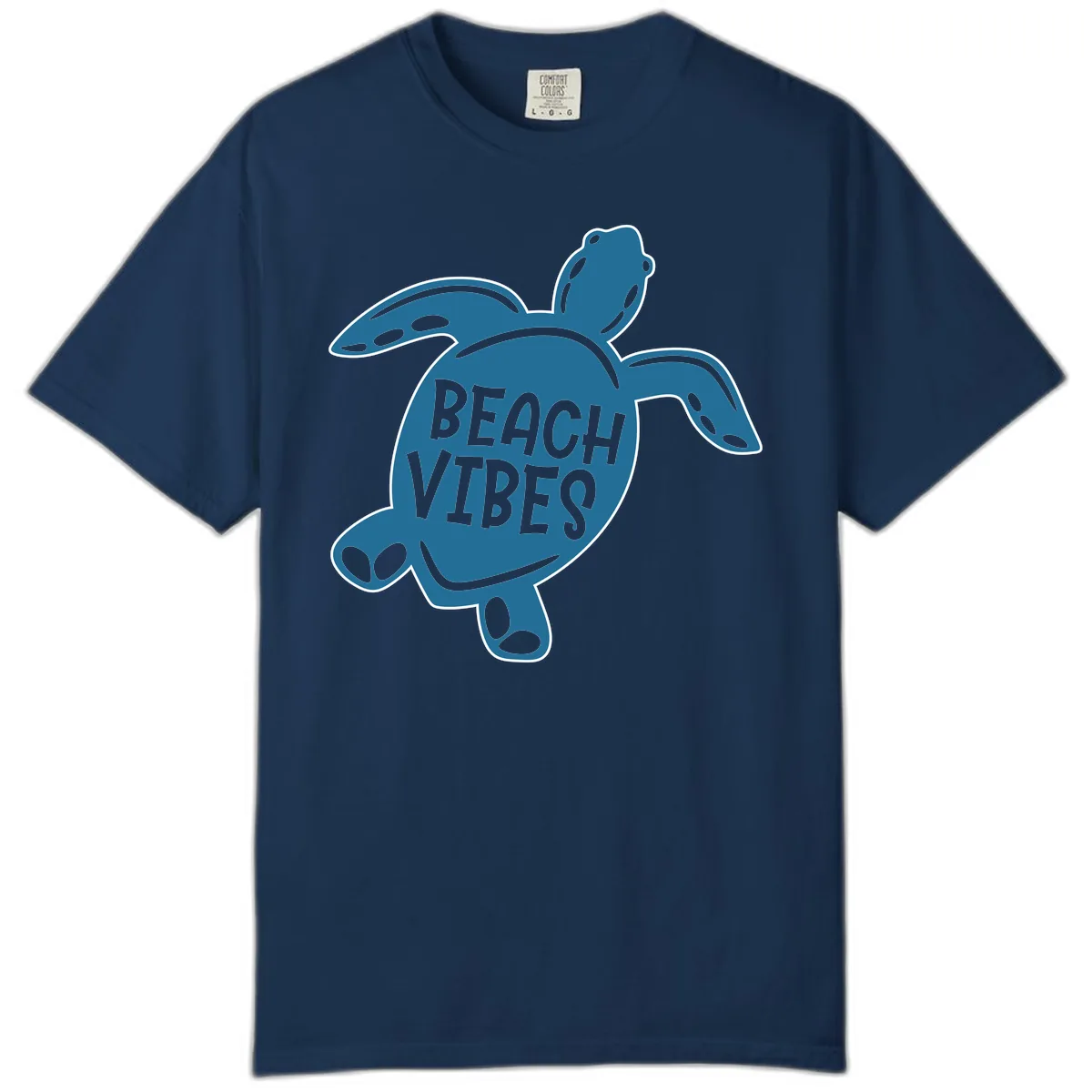 Beach Vibes Sea Turtle Comfort Color in Navy