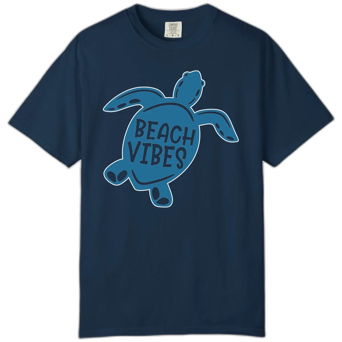 Beach Vibes Sea Turtle Comfort Color in True Navy
