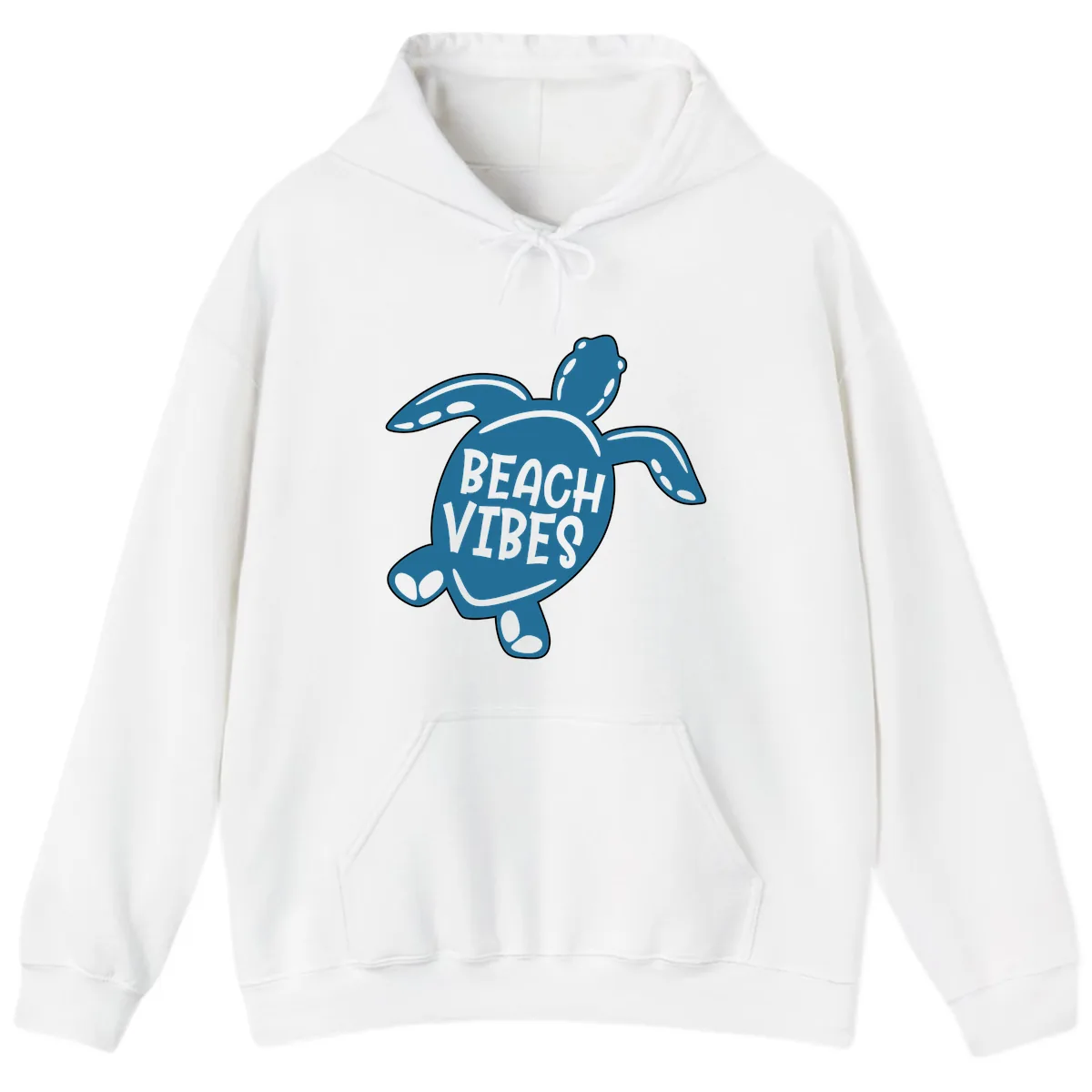 Beach Vibes Sea Turtle Hoodie in White