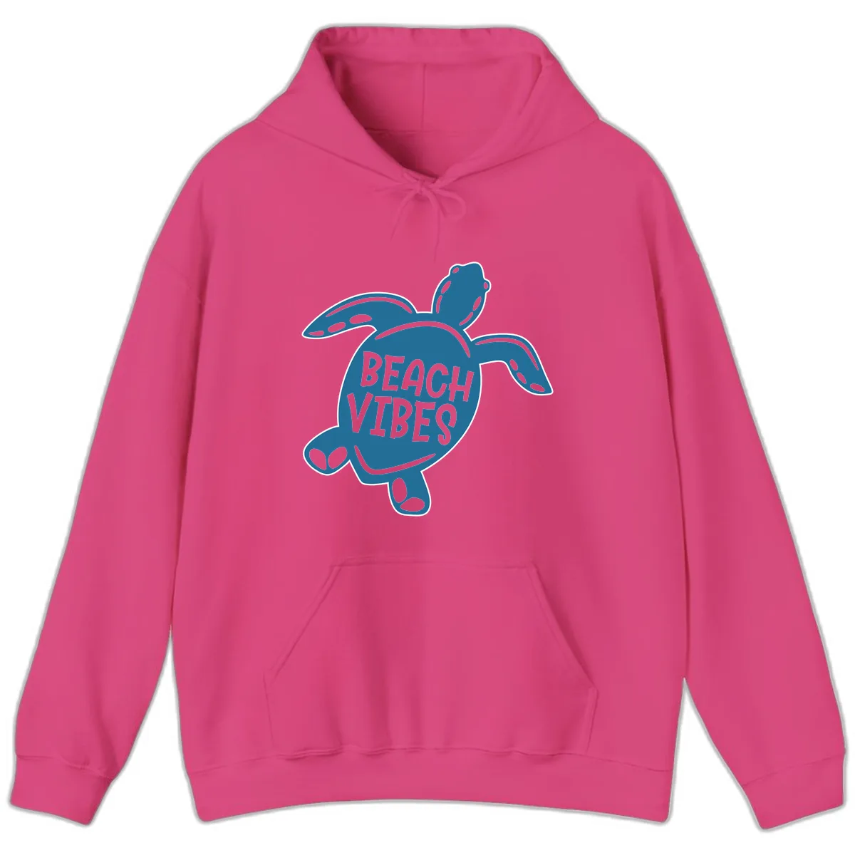 Beach Vibes Sea Turtle Hoodie in Heliconia