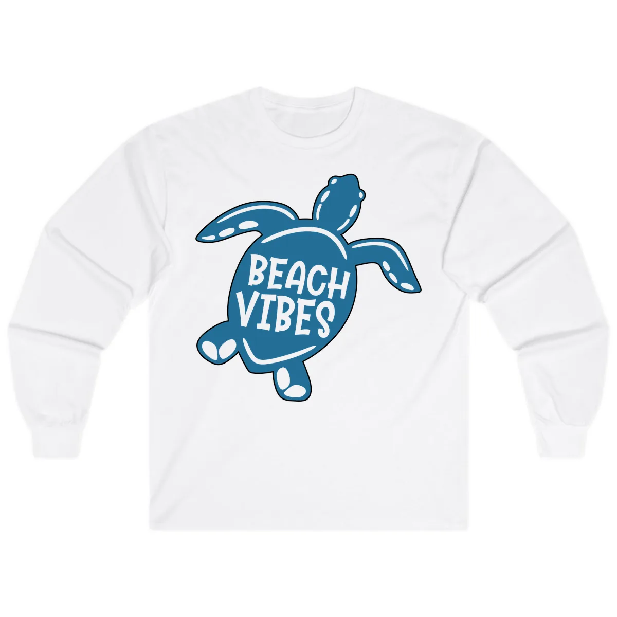 Beach Vibes Sea Turtle Long Sleeve in White