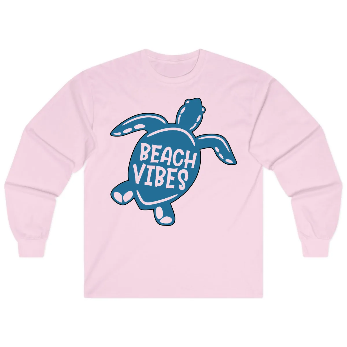 Beach Vibes Sea Turtle Long Sleeve in Light Pink