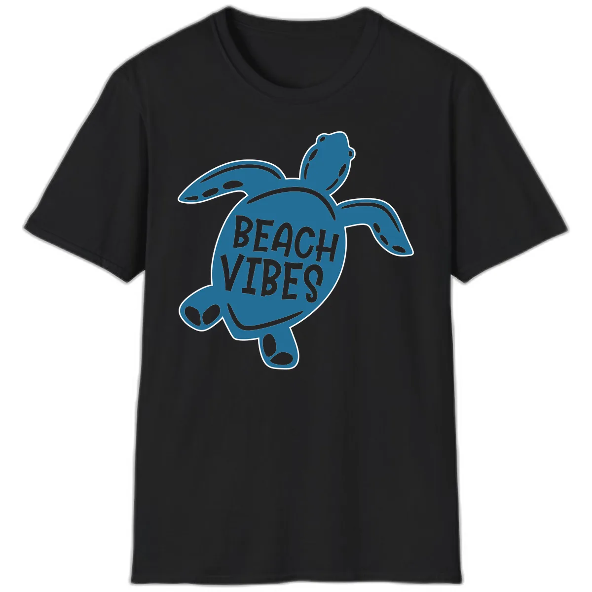 Beach Vibes Sea Turtle T-Shirt in Black