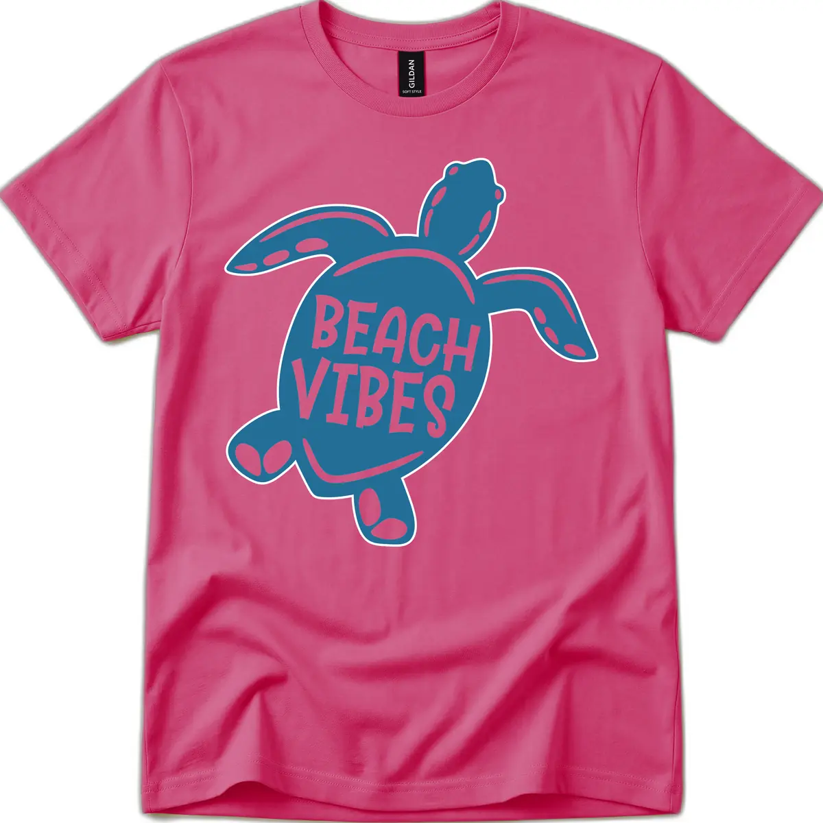 Beach Vibes Sea Turtle T-Shirt in Heliconia