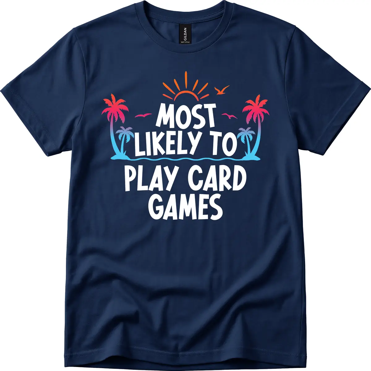Most Likely To Play Card Games T-Shirt in Navy
