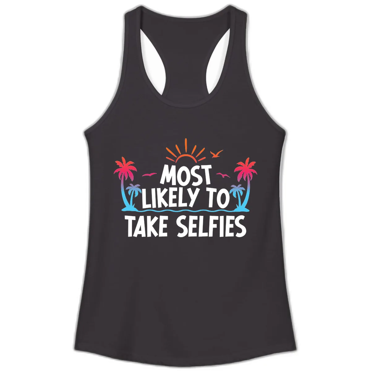 Most Likely To Take Selfies Ladies Tank in Black