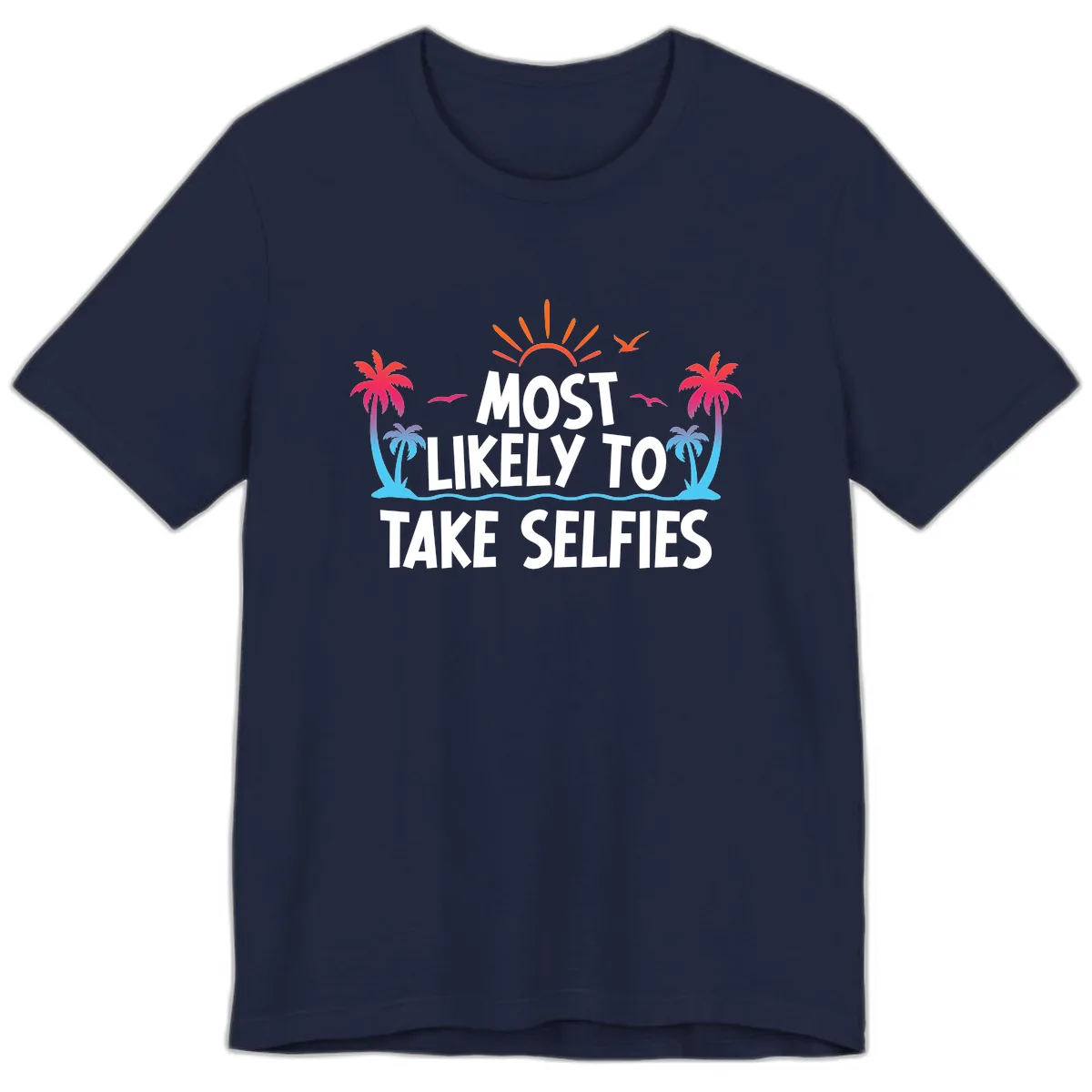 Most Likely To Take Selfies Premium T-Shirt in Navy