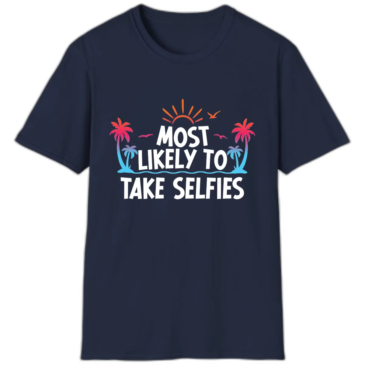 Most Likely To Take Selfies T-Shirt in Navy