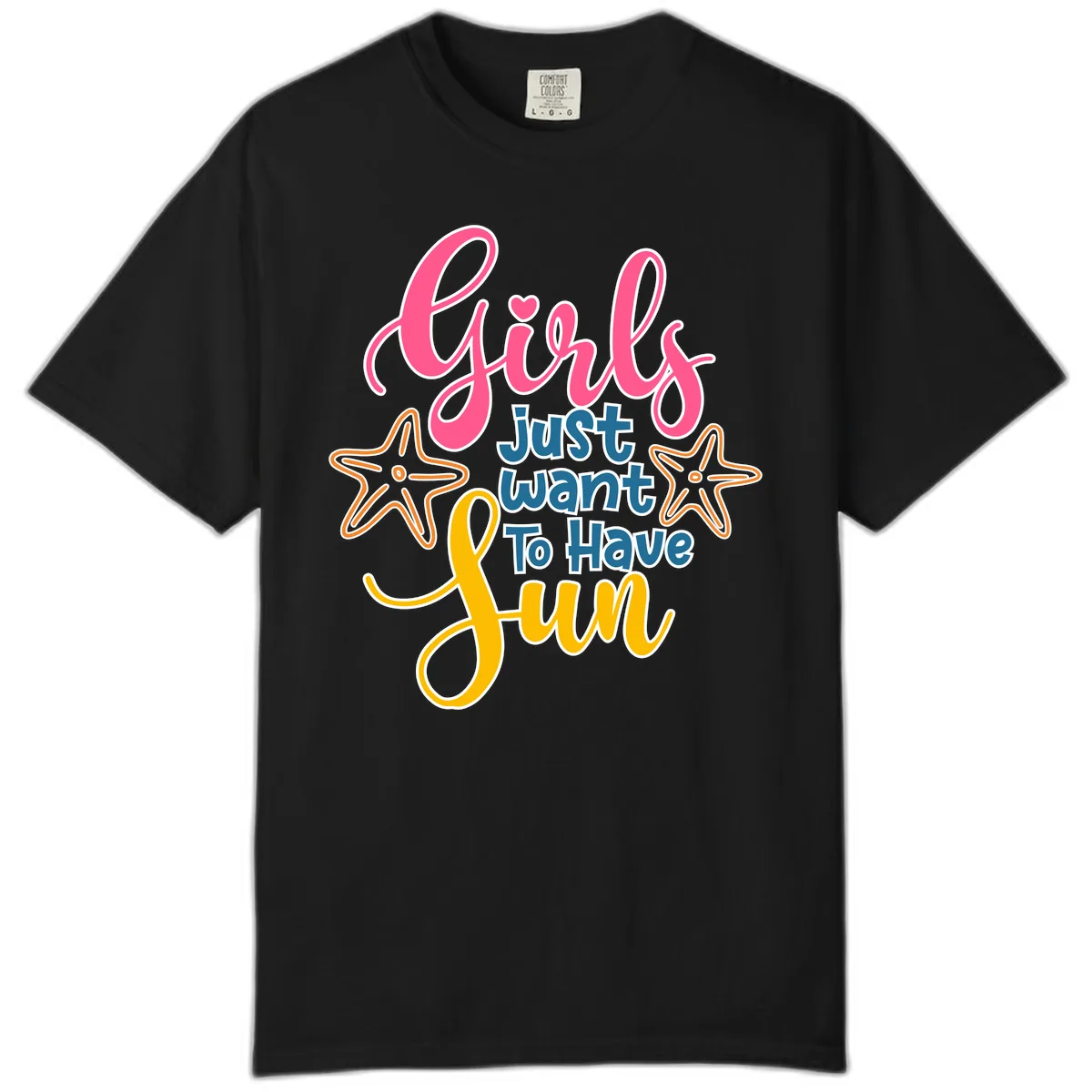 Girls Just Want To Have Fun Cruise Comfort Color in Black