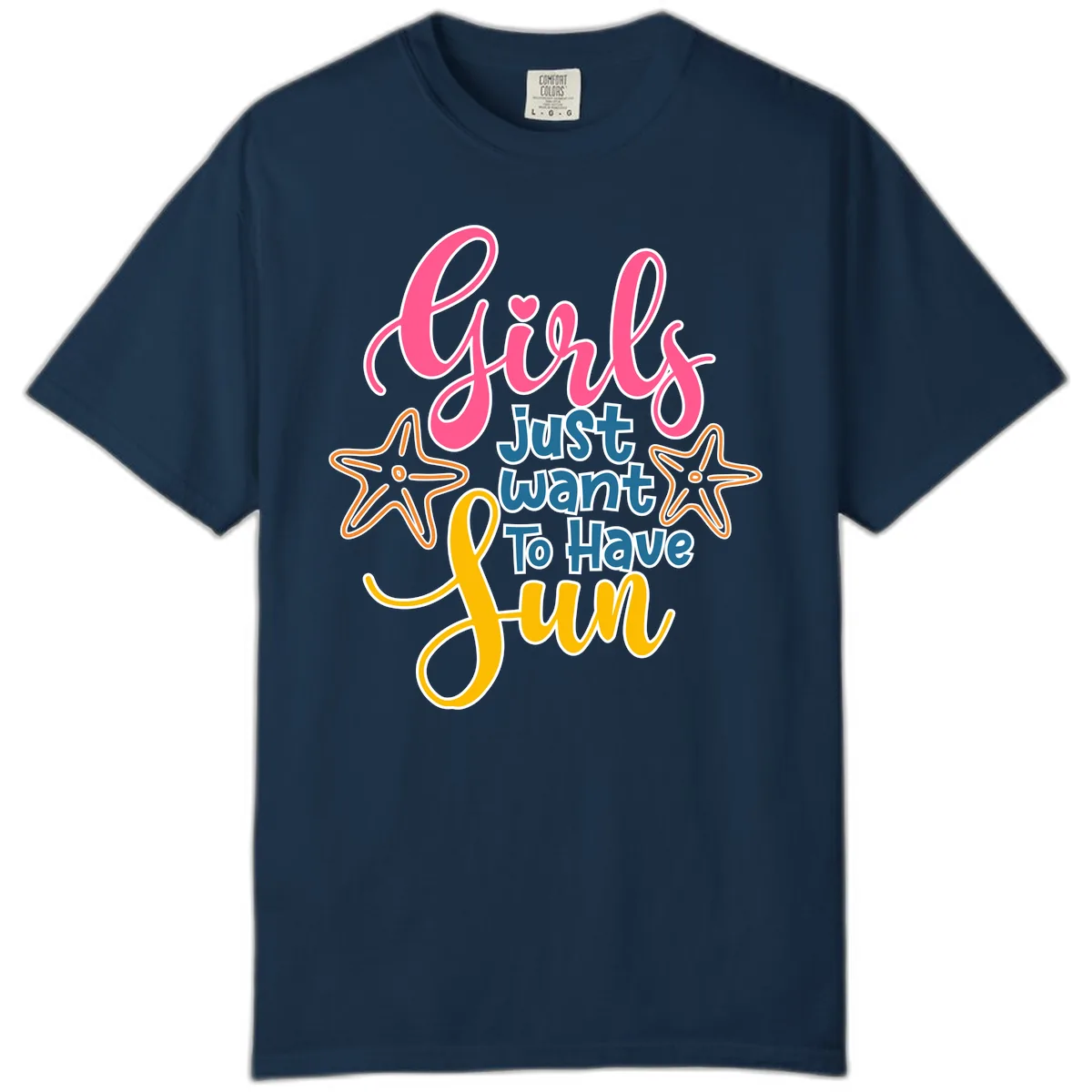 Girls Just Want To Have Fun Cruise Comfort Color in True Navy