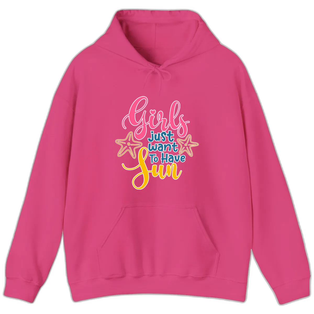 Girls Just Want To Have Fun Cruise Hoodie in Heliconia