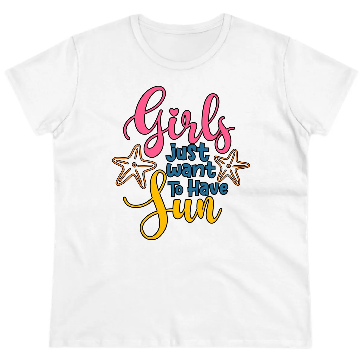 Girls Just Want To Have Fun Cruise Ladies Tee in White
