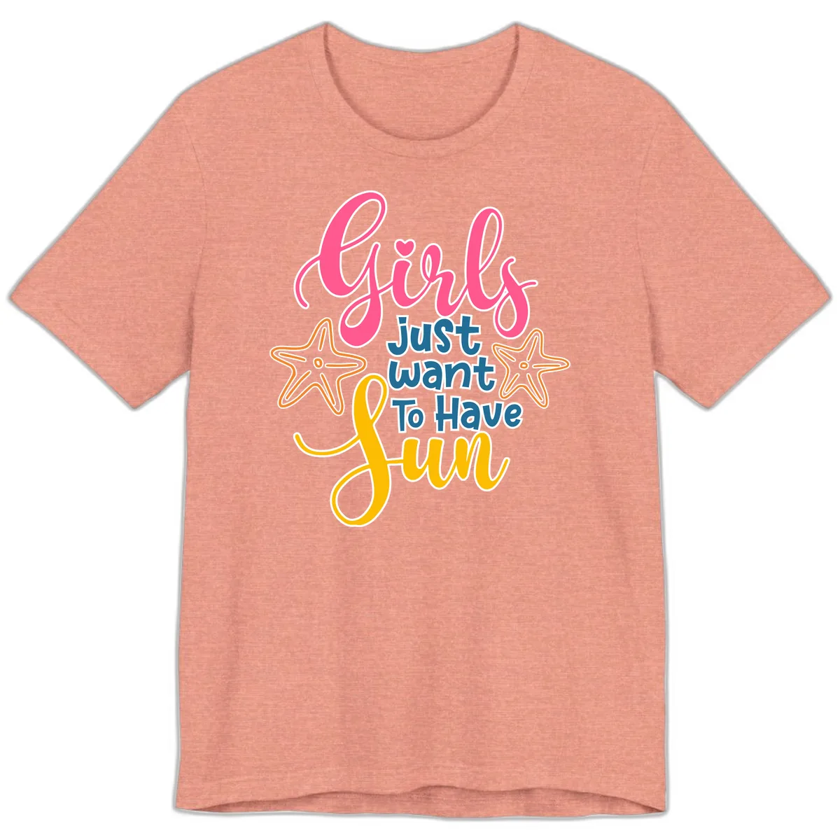 Girls Just Want To Have Fun Cruise Premium T-Shirt in Heather Sunset