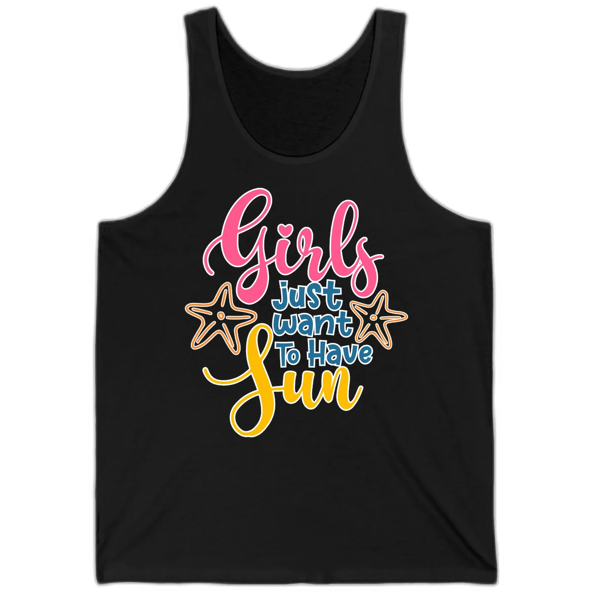 Girls Just Want To Have Fun Cruise Tank in Black