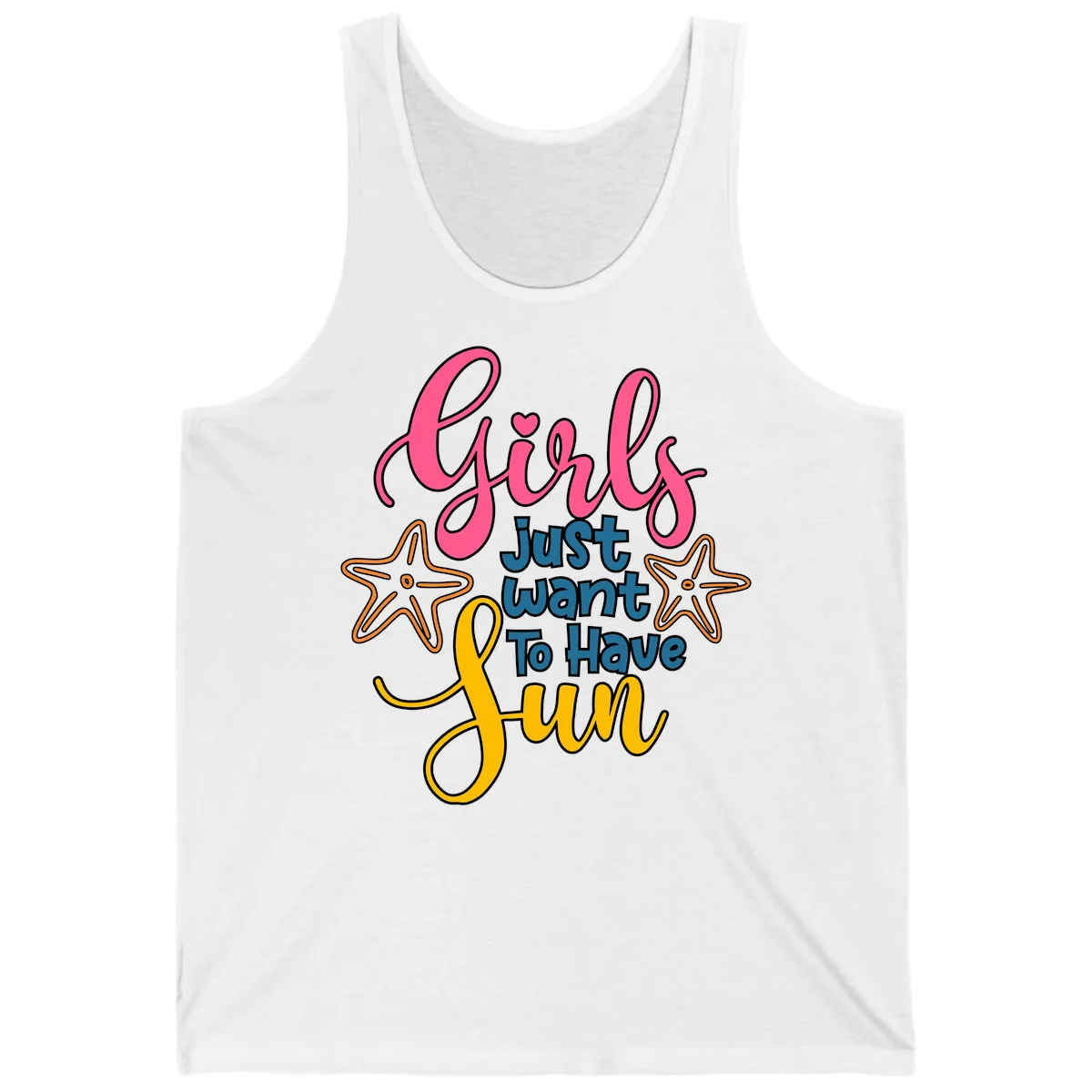 Girls Just Want To Have Fun Cruise Tank in White