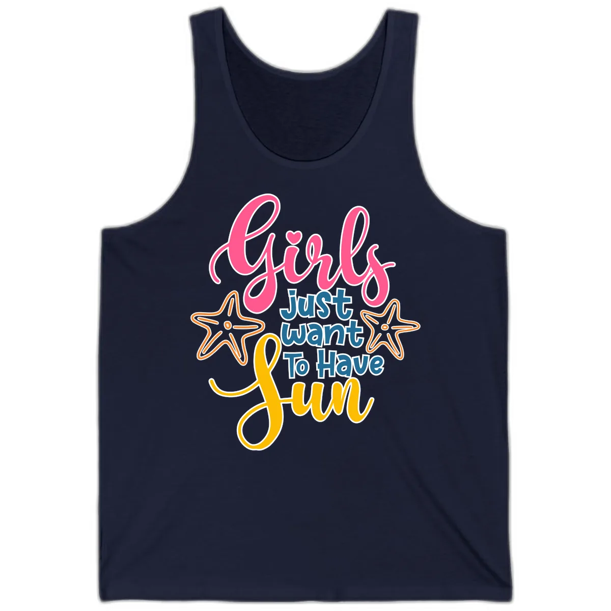 Girls Just Want To Have Fun Cruise Tank in Navy
