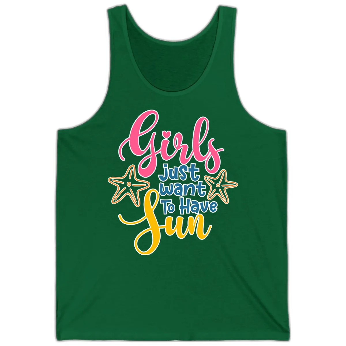 Girls Just Want To Have Fun Cruise Tank in Kelly