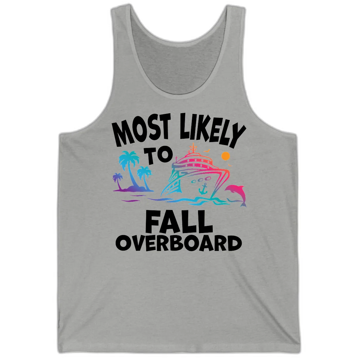 Most Likely To Fall Overboard Tank in Athletic Heather