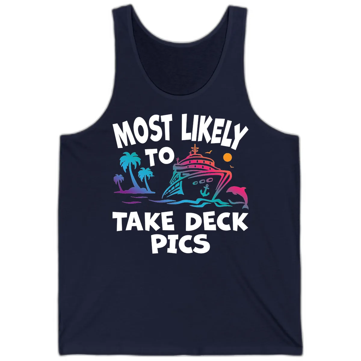 Most Likely To Take Deck Pics Tank in Navy