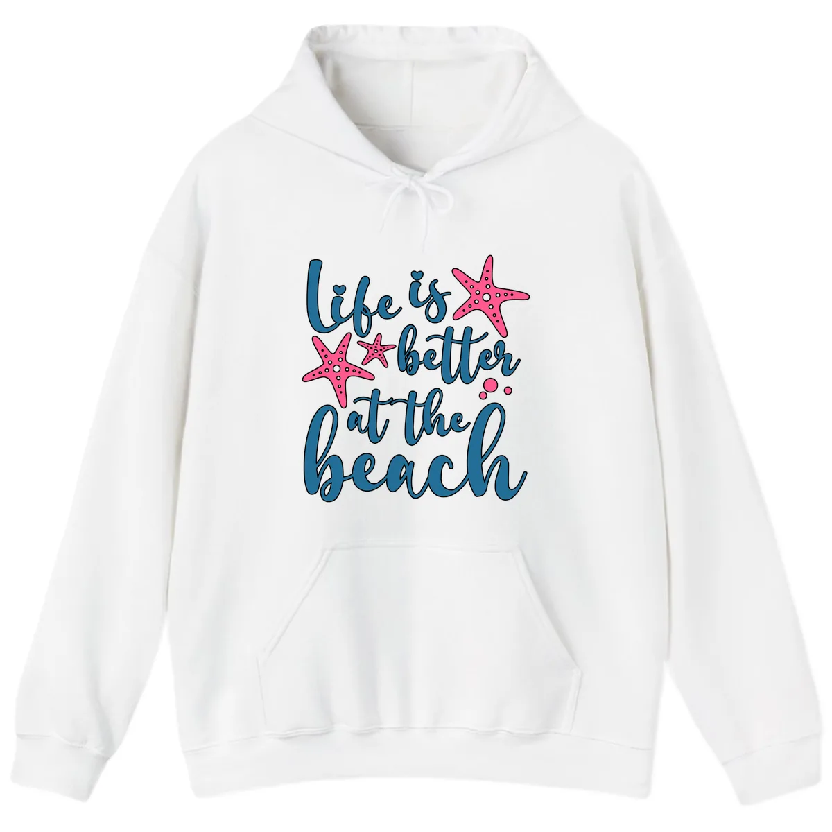Life Is Better At The Beach Hoodie in White