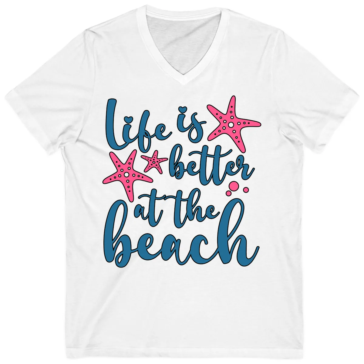 Life Is Better At The Beach V-Neck in White