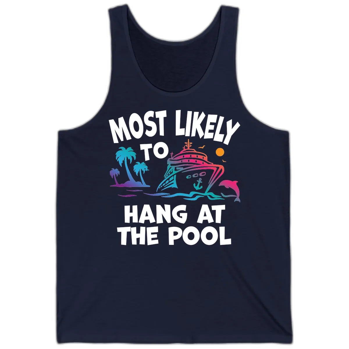 Most Likely To Hang At The Pool Tank in Navy