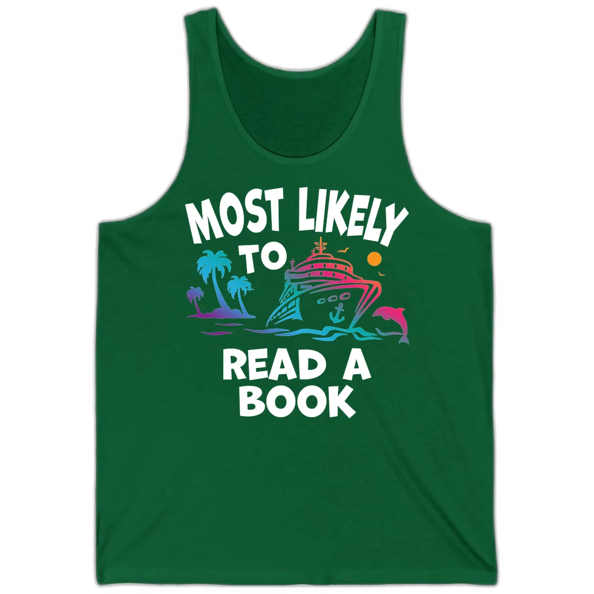 Most Likely To Read A Book Cruise Tank in Kelly