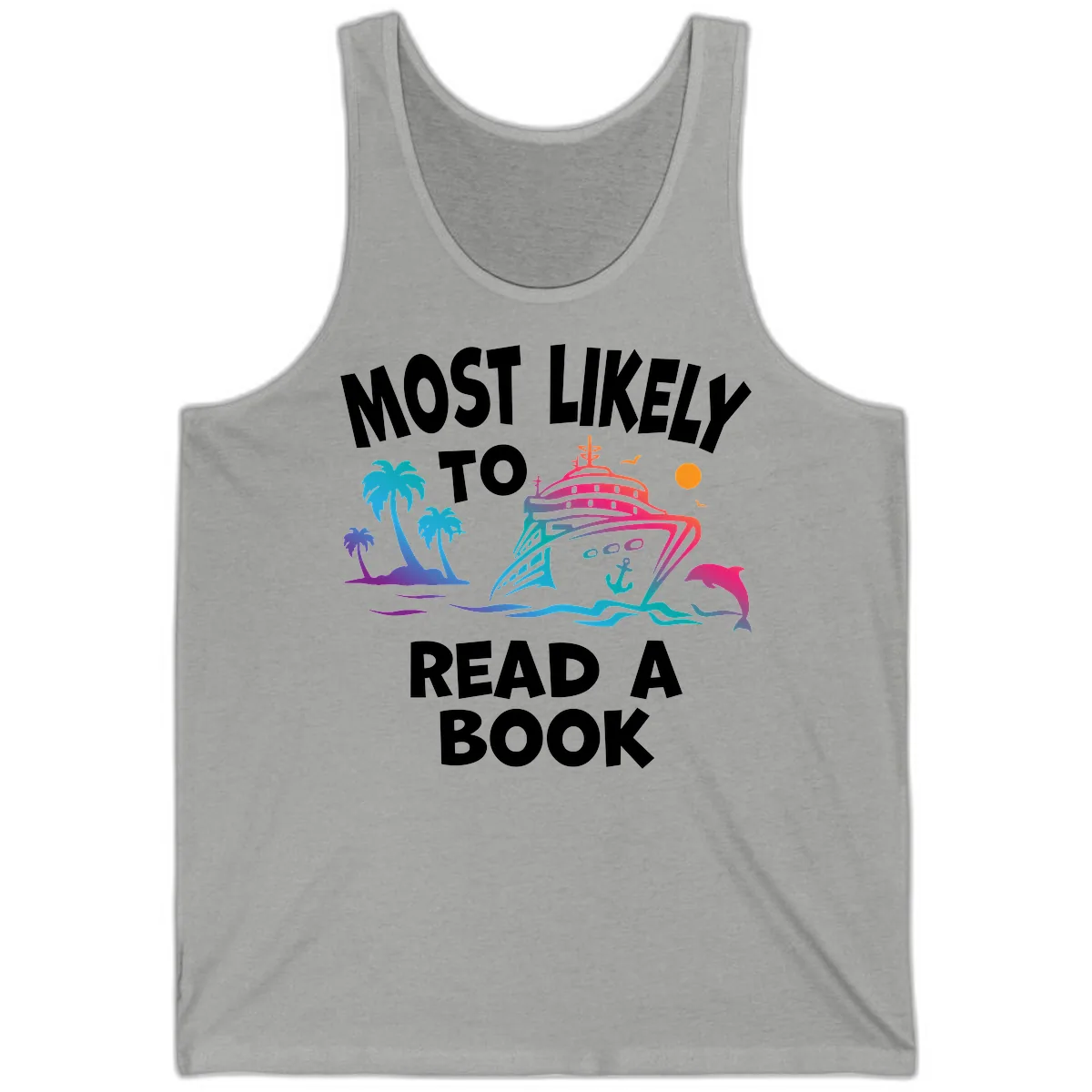 Most Likely To Read A Book Cruise Tank in Athletic Heather