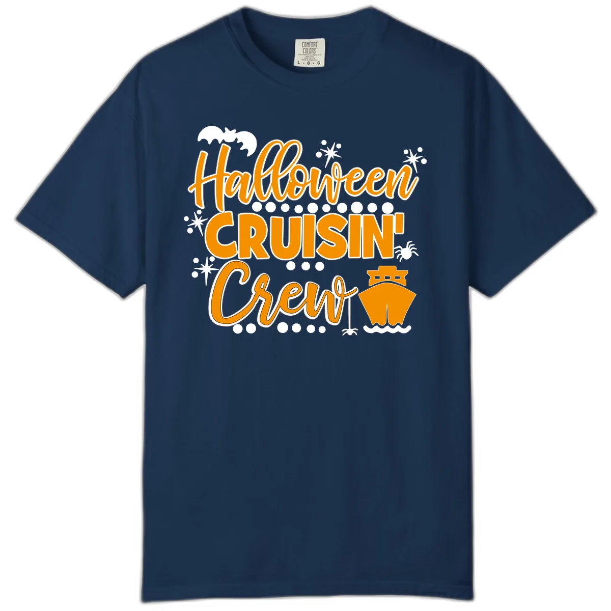 Halloween Cruisin' Crew Comfort Color in Navy