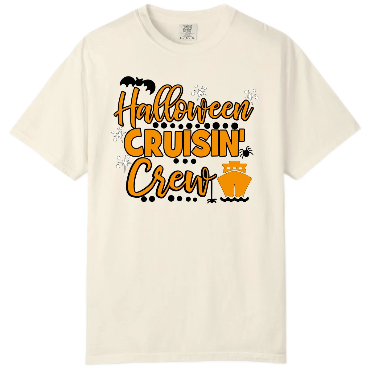 Halloween Cruisin' Crew Comfort Color in Ivory