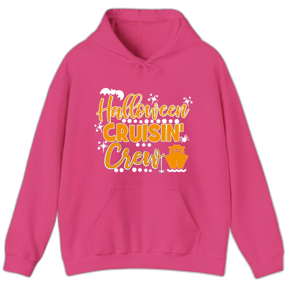Halloween Cruisin' Crew Hoodie in Heliconia
