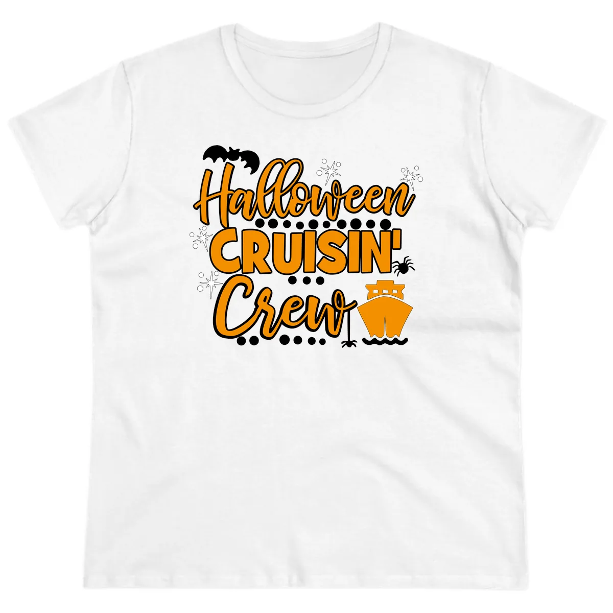 Halloween Cruisin' Crew Ladies Tee in White