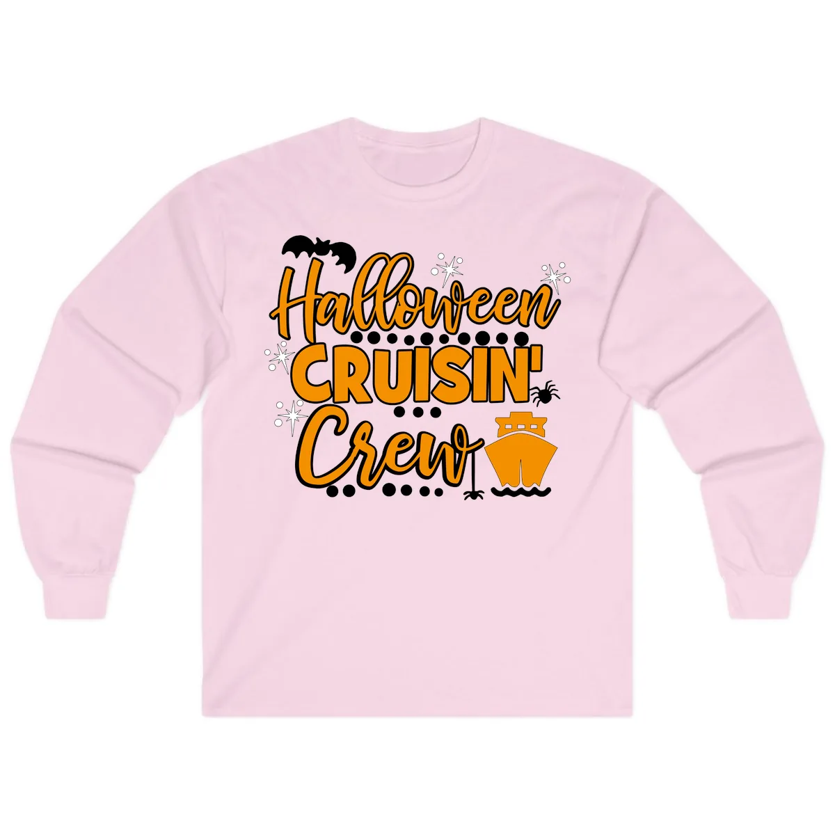 Halloween Cruisin' Crew Long Sleeve in Light Pink