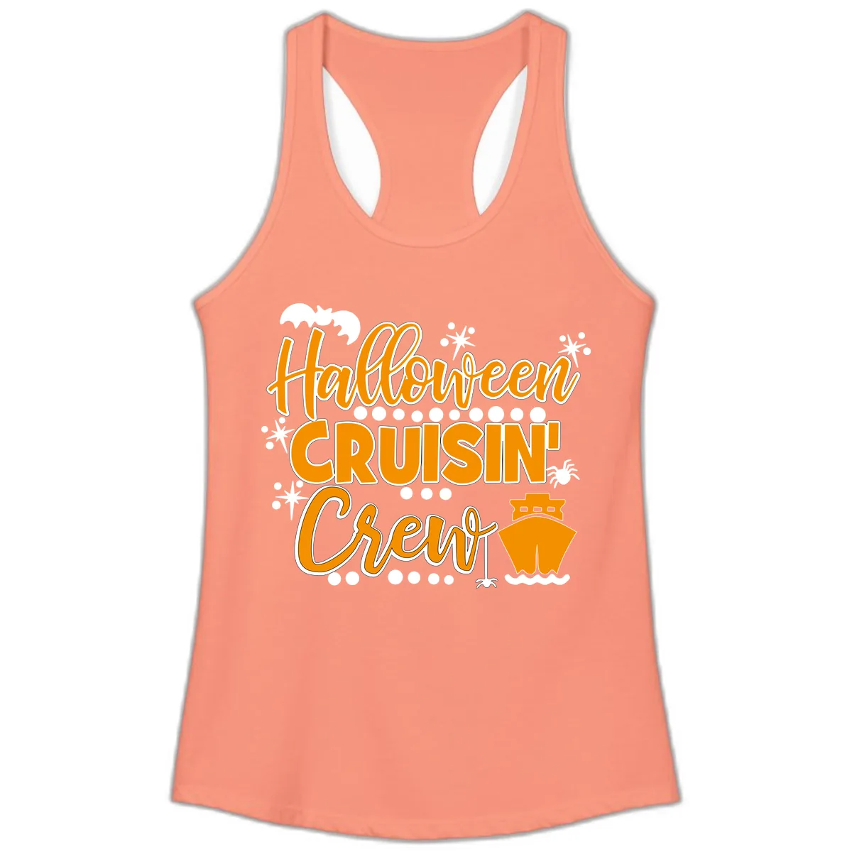 Halloween Cruisin' Crew Ladies Tank in Solid Light Orange