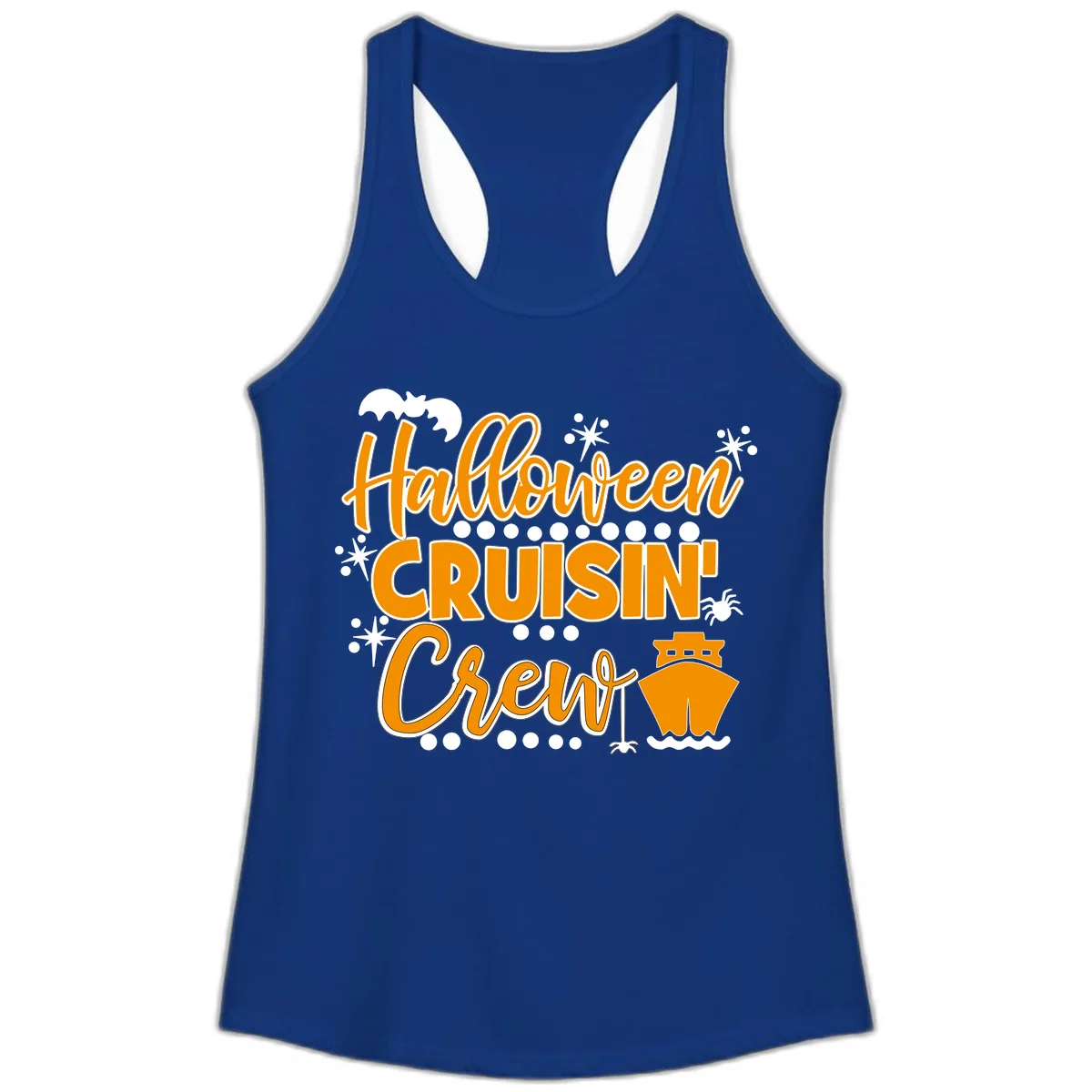 Halloween Cruisin' Crew Ladies Tank in Solid Royal