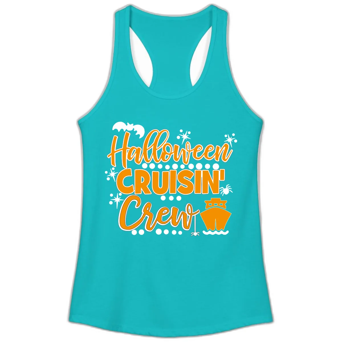 Halloween Cruisin' Crew Ladies Tank in Tahiti Blue