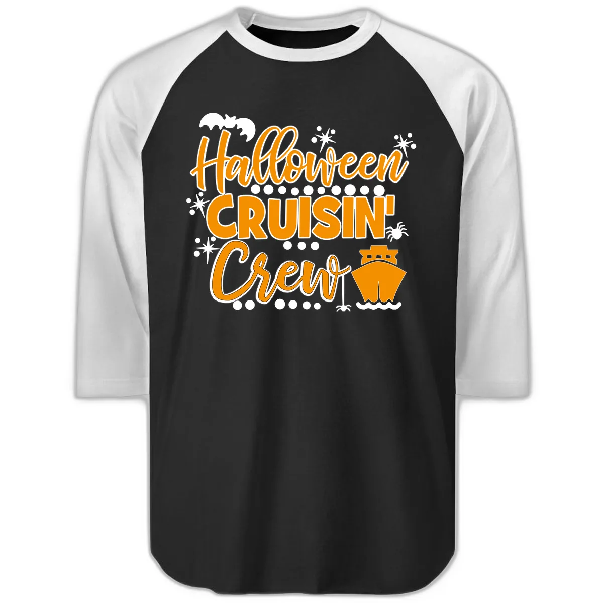 Halloween Cruisin' Crew Raglan 3/4 in Black White