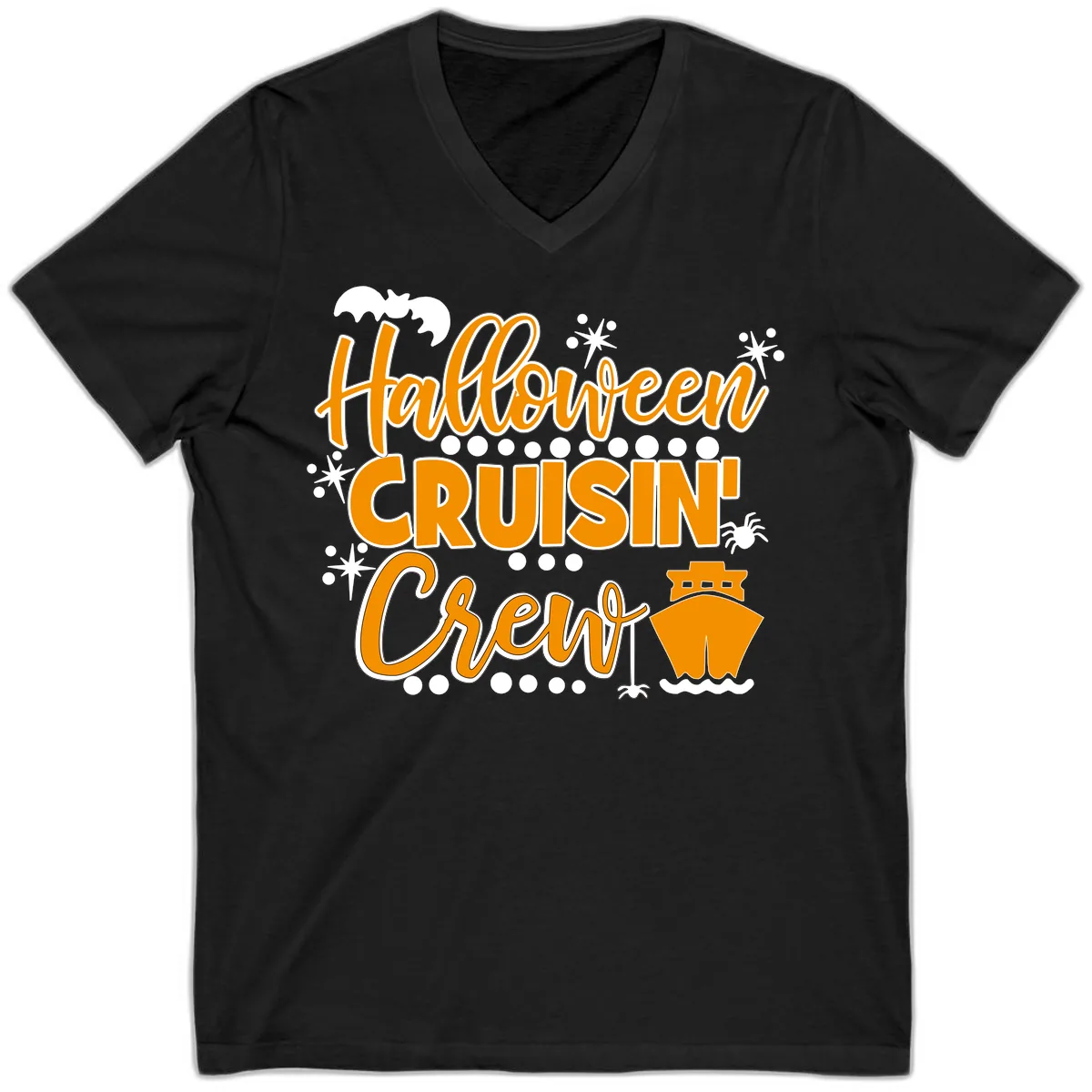 Halloween Cruisin' Crew V-Neck in Black