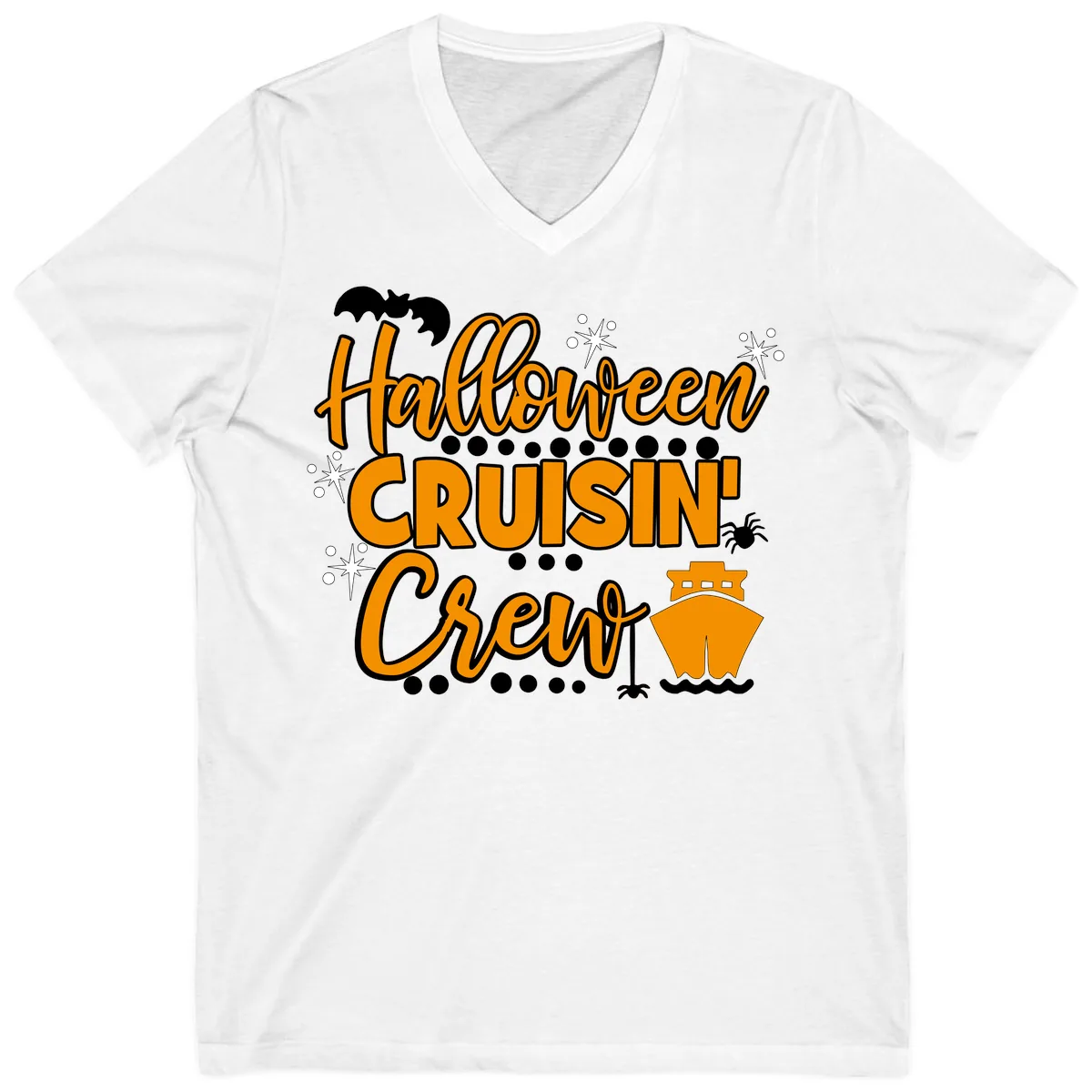 Halloween Cruisin' Crew V-Neck in White