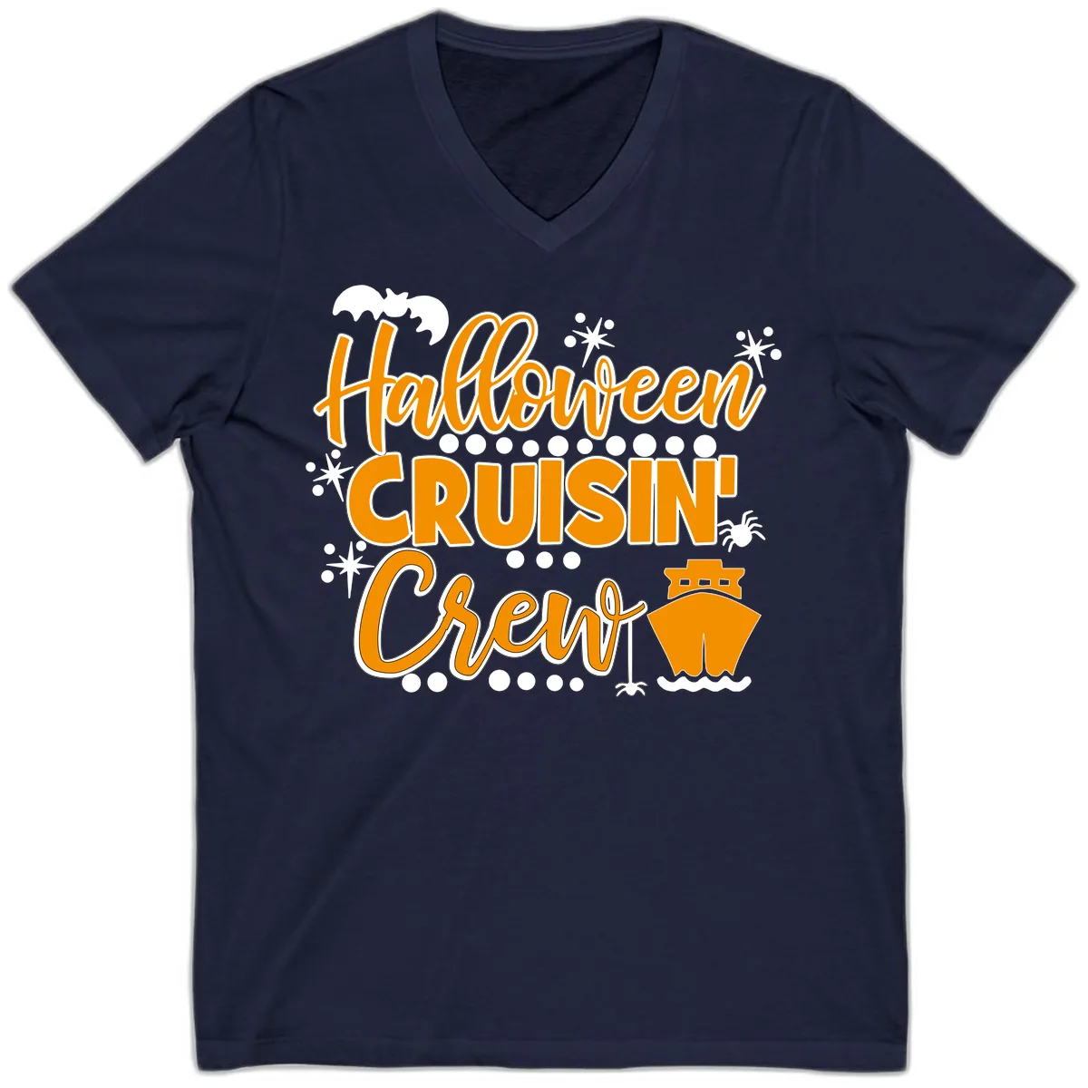 Halloween Cruisin' Crew V-Neck in Navy